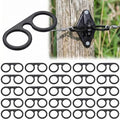 25 Pcs T-Post Electric Fence Gate Hook Heavy Duty Eyelet Set, Pin-Lock Insulator Gate Connector for High Tensile Ranch Farm and Property Fencing (Black) - color: Black