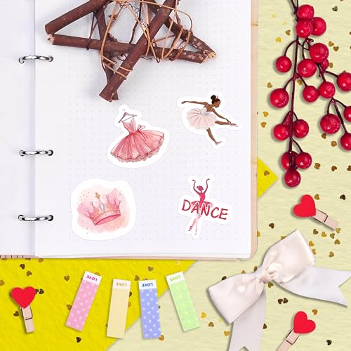 100Pcs Ballerina Stickers, Ballet Stickers - Ballerina Party Supplies -Cute Ballet Decals - Gift for Women & Men - color: Ballerina Stickers