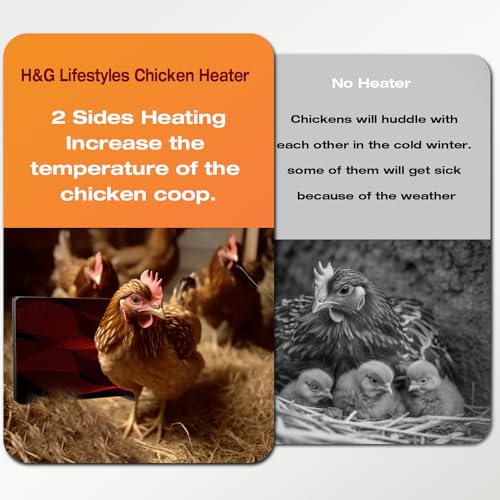 H&G lifestyles Chicken Coop Heater, Cozy Coop Heater for Winter | Radiant Heat Panel with Adjustable Temperature,Poultry Warmer for Indoor and Outdoor Use