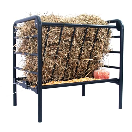 Livestock Hay Feeder 35 Gallon | Heavy Duty Livestock Feeder, Pasture Feeder, Metal Hay Feeder for Mini Horse, Ponies, Goats and Sheep for Hay Feeding - size: 35 Gallon