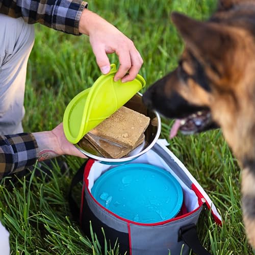 Messy Mutts 6 Piece Set, 3 Stainless Bowls and 3 Silicone Lids, Medium | Set Of Three Stainless Dog Bowls And Three Airtight Silicone Lids For Meal Prep, Storage, And Travel - size: Medium, 1.5 Cups per Bowl