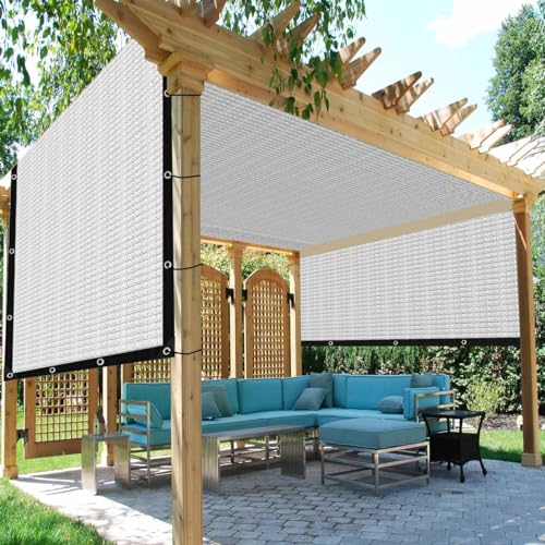 80% Silver Shade Cloth for Garden,Pergola,Greenhouse,Chicken Coop,Kennels,Shade Cloth with Grommets,Simple Hanging Covers - size: 8ft×10ft