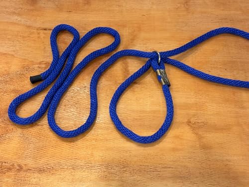 Heavy Duty Horse Lead Rope, 5/8-Inch Thick Nylon with Brass Ring - Soft Training Lead Rope for Horses with D-Ring - Heat-Sealed End for Extra Strength - Snap Link NOT Included - 10-Foot (Royal Blue) - color: Royal Blue
