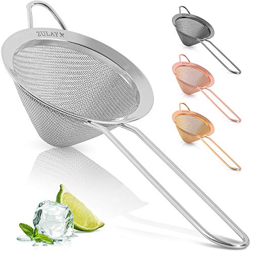 Zulay Kitchen 304 Stainless Steel Fine Mesh Strainer 3.35 in - Strainers Fine Mesh, Tea Strainers for Loose Tea - Perfect for Tea, Cocktails, Juicing, Drinks, Liquids, Matcha, Coffee & More - color: Silver