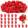 Geiserailie 200 Pcs Red T Post Insulators Electric Fence Posts Electric Fence Insulators Wire Standard Snug Fitting T Post Clips for Agricultural Ranchers - color: Red