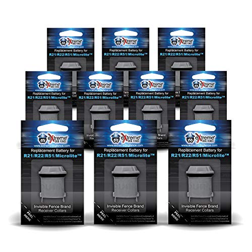 Extreme Dog Fence Collar Battery, 10-Pack, for Receiver Collars | Lithium replacement battery for Extreme Dog Fence & compatible in-ground receiver collars; long life; waterproof when sealed - size: 10 PK