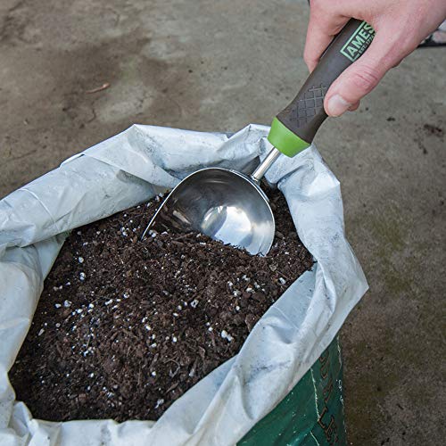 AMES 2445400 Stainless Steel Hand Soil Scoop with Ergo Gel Grip, 13-Inch, Gray - size: 13-Inch, style: Hand Transplanter