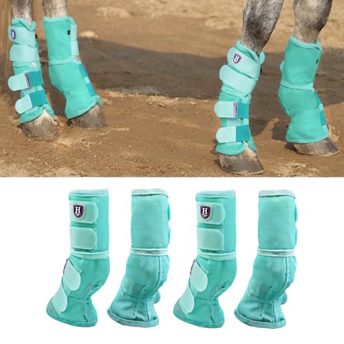 Harrison Howard Horse Leg Guard Stomp Reduction Hook and Loop Closures Rubbing Prevention - color: Mint, size: Arab Medium (Pack of 4)