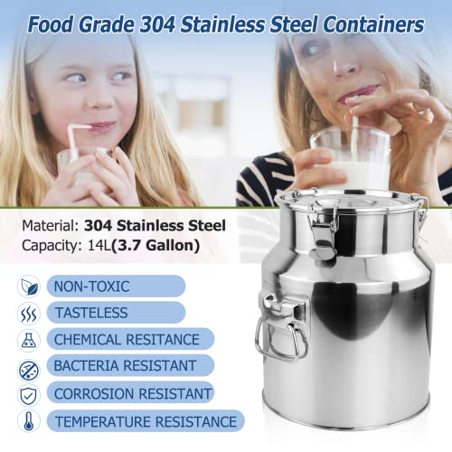 2026 Upgrade 14L Goat Milking Machine, Continuously Adjustable Suction Pulsation Vacuum Electric Milker, Portable Livstock Milking Machine with Stainless Bucket(US Plug)(14L Goat) - size: 14L Adjustable Sheep Milking Machine