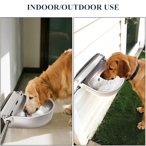 Automatic Water Bowl for Dog Large Size,Animal Drinking Water Bowl,Outdoor Dog Water Bowl,304 Stainless Steel Water Bowl with Float Valve, Drain Hole, Pipe,for Poultry and Livestock - size: 39in Pipe