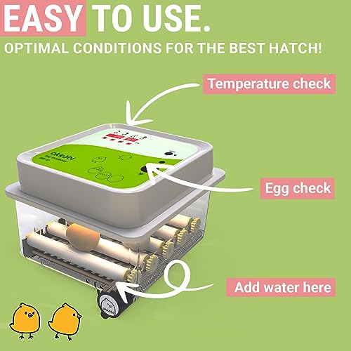 OBI-12 Egg Incubators for Hatching Eggs – Incubator for 12 Eggs with Automatic Egg Turner - Brooder for Chicken Eggs, Quail, and Duck Eggs - Green - color: Green