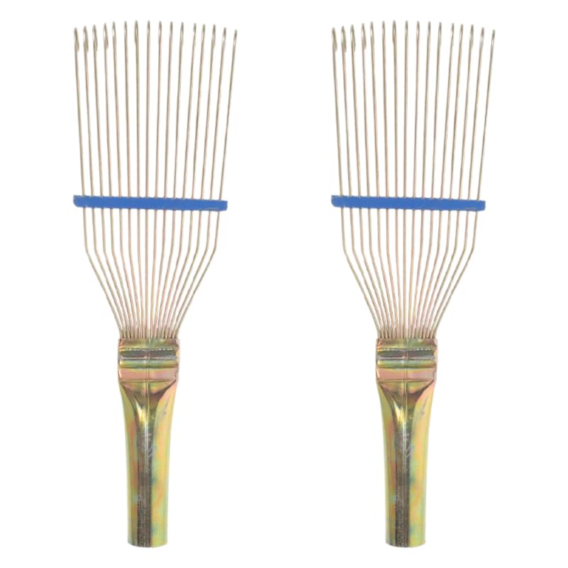 HEMOTON 2pcs Horse Deshedding Brush Ergonomic Grooming Tool with Wire Bristles Curved Rake for Comfortable Shedding Removal From Equine Cattle Coats | Steel Wire Build, Ergonomic Handle, Easy to Clean with Water, 2 Pack Set