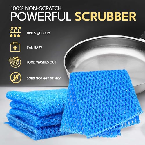 Non Scratch Dish Scrubbers for Cleaning Dishes (3PK) - Reusable Kitchen Sponge - Replace Dish Sponges for Washing Dishes - Best Household Scrubbing Pad & Alternative Dishwashing Scrub Pads Supplies - color: 3pk All Purpose