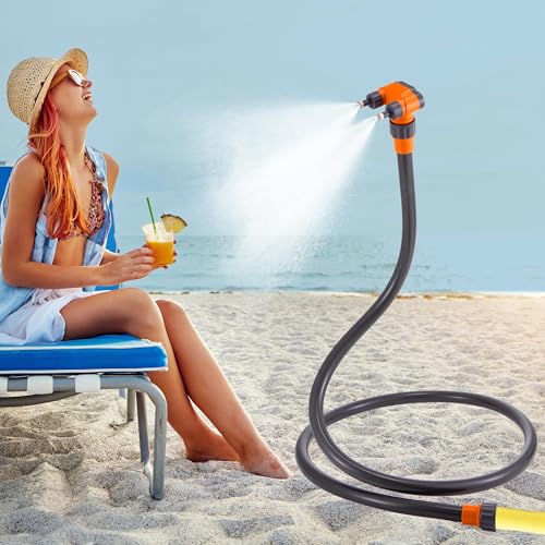 Portable Adjustable Water Standing Misters for Outside Patio | Outdoor Cooling Misting System with 360° Adjustable Nozzle, Thickened Pipe, for Backyard Pool Pet Hot Summer Porch Garden