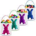 4 Pcs Easter Basket Bags Canvas Bunny Basket Egg Bag Bunny Tote Bag Easter Eggs Hunt Bucket Rabbit Fluffy Tails Party Celebrate Toys Carry Candy Egg Bucket Rabbit Print Buckets for Gift Sets - style: Paillette Bunny