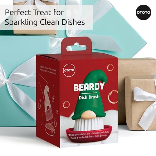 New! Beardy Gnome Dish Brush by Ototo - Gnomes, Quirky Gifts, Cute Kitchen Accessories, Funny Kitchen Gadgets, Vegetable Brush, Cute and Useful Gifts for Women (Green) - style: Beardy Green