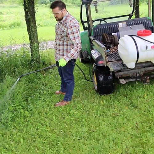 Chapin 97200E Made in the USA 15 Gallon ATV/UTV 12 Volt Mounted Spot Sprayer With 6 Inch Wide Mouth, High Performing 12 V Diaphragm Pump and Filtration System and 18 Inch Spray Wand, Translucent White - size: 15 Gallon