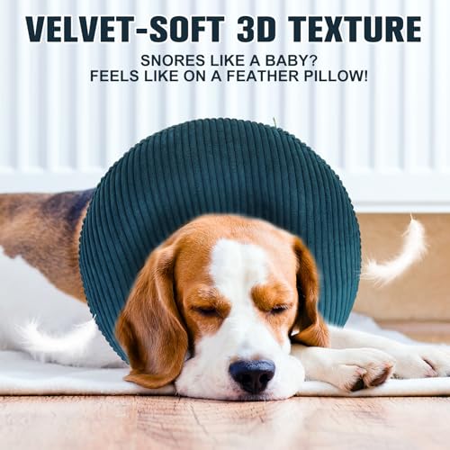 BINGPET Inflatable Dog Cone Collar,Dog Neck Donut Alternative After Surgery | Soft Cone for Large Medium Small Dogs Cats, Recovery E Collar to Stop Licking Pets from Injury, Lightweight Breathable Cotton - color: Navy Blue, size: XL(Neck: 18"-21" | Diamet
