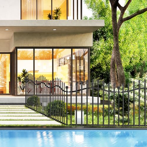 No Dig Garden Fence 24" H x 22.5'L Decorative Yard Dog Outdoor Panels - size: 24 in(H)