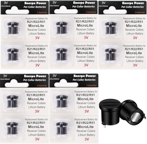 Dog Fence Batteries Long-Lasting & High Capacity Compatible with Invisible R21 R22 R51 and Microlite Fence Receiver Collars 10-Pack