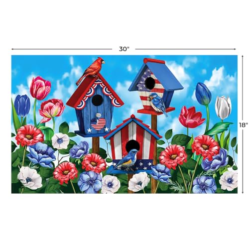 Briarwood Lane Doormat 30x18 Indoor Outdoor American Birdhouses Summer for Summer Doormat