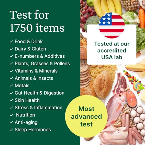Food Sensitivity Test Kit for Adults & Kids - 1,750 Items - Hair Sample | Body Sensitivity Test by Check My Body Health - Results in 3–5 Days - Includes Nutritional Support and Meal Planner - size: 1750 Test Kit