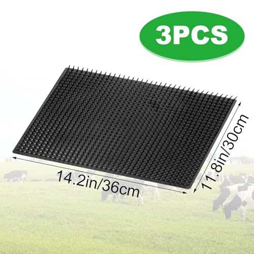 3 Pack Horse Scratching Post Pad, 14 x 11.8 Inch PVC Dog Back Scratcher, Livestock Scratching Brush, Horse Brushes Scratch Itch Relief Post Pad for Livestock, Horse Grooming, Cattle, Sheep