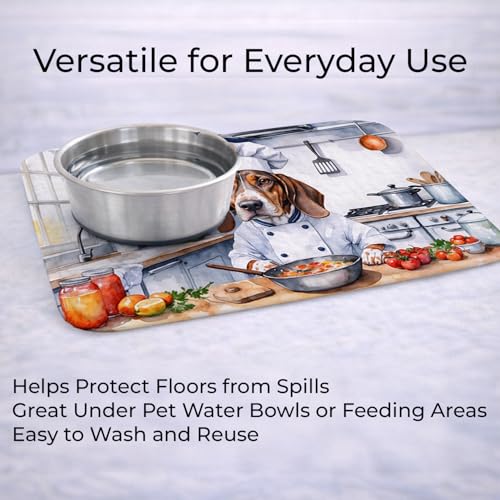 Caroline's Treasures American English Coonhound The Chef Memory Foam Kitchen Mat Machine Washable Anti-Fatigue Mat Cushion Comfort Bath Mat or Kitchen Rug - color: American English Coonhound 6186
