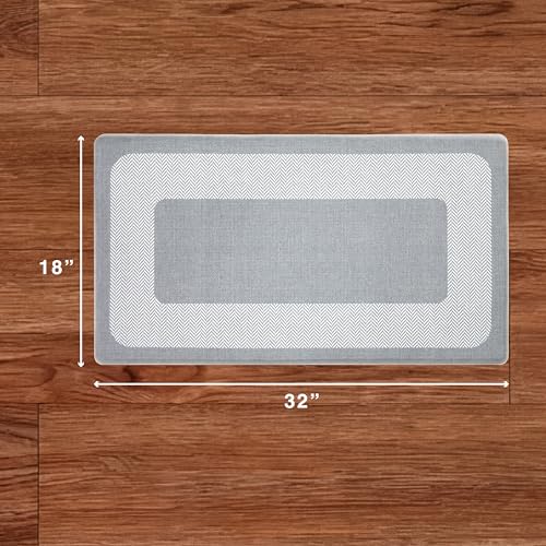 Chef Gear Hettie Anti Fatigue Cushioned Kitchen Mat 18"x32" Grey - color: Grey, size: 32"L x 18"W x 0.3"Th