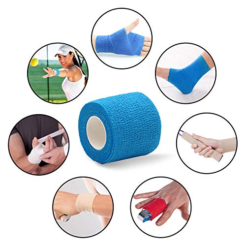 Self Adhesive Bandage Wrap 3 inch, for Wrist Ankle Sprains, Vet Wrap for Animals, 12 Rolls