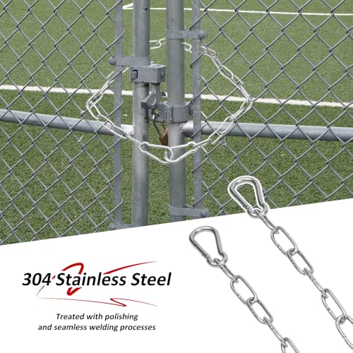 40 Inch Gate Chain Lock, 1 Pack Stainless Steel Gate Chain Lock, Gate Chain for Garden, Yard, and Farm Use Outdoor Fence, for Pet Cages, Dog Horse Goat Cow Corral Supplies, Heavy Duty Hanging Chains