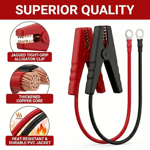 Fence Lead Copper Wire with Alligator Clips for Electric Fence Charger, Wide Compatibility for Solar Fence Charger, Energizer, Wire Fencing & Electric Fence Tester