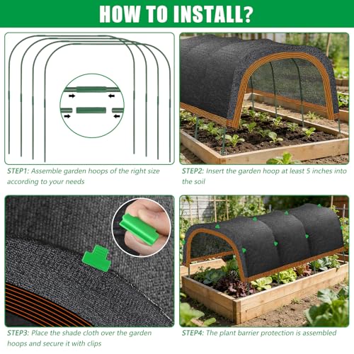 79"x40" Upgraded Garden Shade Kit, 75% Garden Shade Cloth with 11mm Hoops | Garden Sun Shade Cloth for Plants Heat Protection, Raised Garden Bed Shade Cover Plant Sun Shade for Outdoor Plant Vegetable - size: 79"x40" Shade Cloth with Hoops-1 Pack