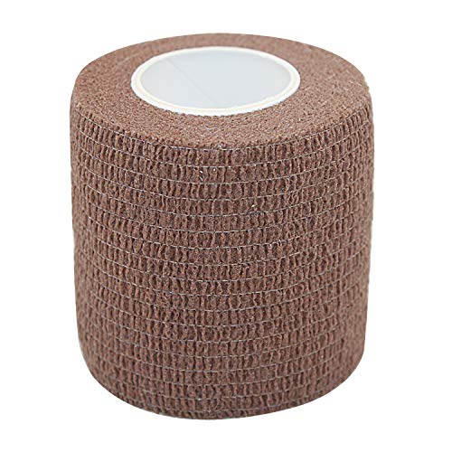 Vet Wrap Medical Tape for Skin Bandage Tape Vet Tape Cohesive Bandage 2 inch x 12 Pack Dark Skin Fabric Bandages Self Sticking Bandage Self Adhering Bandage Wrap Stretch Self Adhesive Tape - color: Dark Skin, size: 12 Pack