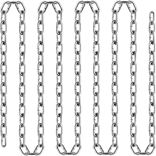 VEVOR Grade 30 Chain 3/16 Inch by 100Ft Length Grade 30 Proof Coil Chain Zinc Plated Grade 30 Chain for Towing Logging Agriculture and Guard Rails - size: 3/16 Inch x 100 Ft
