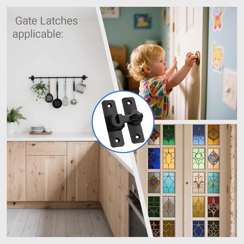 Upgraded Sliding Barn Door Lock - 90/180 Degree Flip Door Latch | Safety Protection Sliding Gate Latches, flip latch lock for Barns, Gardens, Bathrooms, Cabinets, Windows & Sliding Door