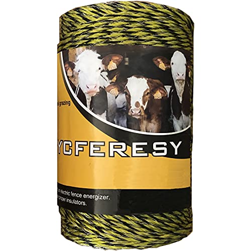 Electric Fence Polywire 656 Feet，200 Meter，6 Stainless Steel Strands for Reliable Conductivity and Rust Resistance，Portable Electric Fence Rope - size: 656 Feet/200 Meters