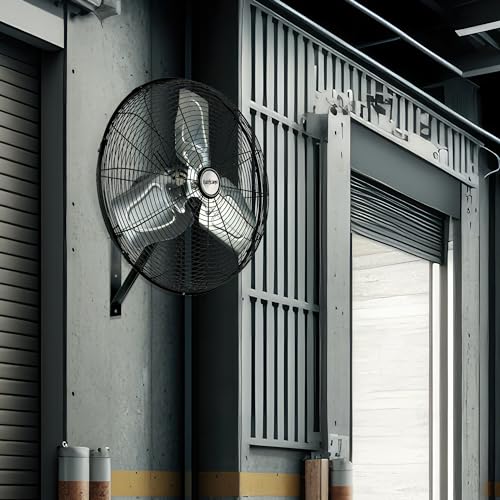Hurricane Pro Commercial Grade Oscillating Wall Mount Fan, Black, 30in | Heavy-Duty All-Metal Corded Air Cooling Unit for Home, Garage, Greenhouse & Workshop - style: 30" Pro Commercial Grade
