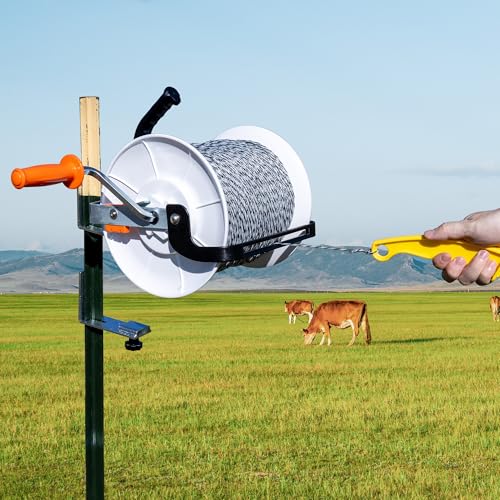 3:1 Geared Electric Fencing Reel, Extended Electric Fence Wire Reel, Suitable for Building Farm Fences - size: extended electric fence reel