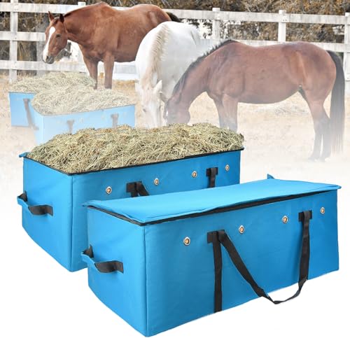 2pcs Hay Bale Storage Bag,Heavy Duty 1200D Oxford Fabric Hay Bale Bag Extra Large Hay Bag for Hay Transport and Storage，45x19.7x18.5 Inch