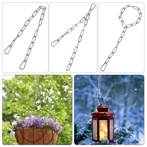 Gate Chain Lock, 20 Inch Stainless Steel Chain Locks for Outside, Metal Gate Chain for Outdoor Fence Camping Hanging Pet Chains Prevention Theft