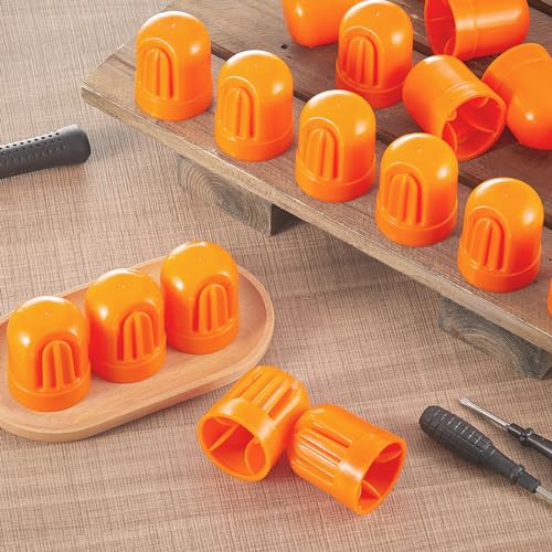 25 Pcs T Post Rebar Cap,Safety T Post Topper,High Visibility Orange | Insulator Plastic, Cover Fence Sharp Edges, for T & U Posts for Wire and Tape Ends of Tent Stakes, Pipe, Livestock Fencing