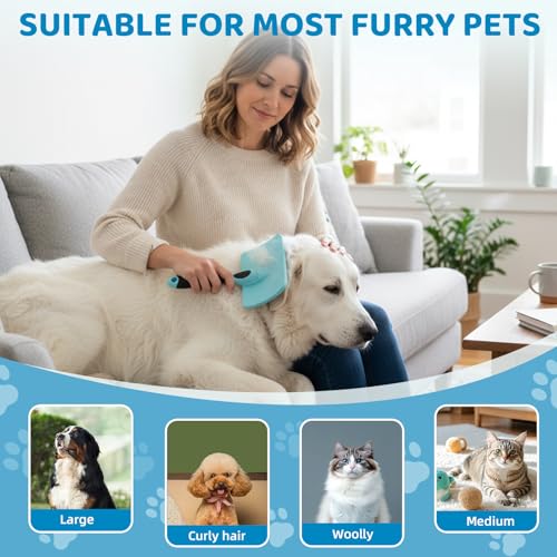 KEUYE Great Pyrenees Brush for De-Shedding and Fluffing Grooming | Dog Brush for Great Pyrenees with Extra Long Pins to Effectively Remove Tangles, Knots and Mats