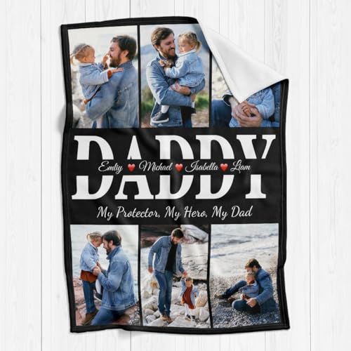 inkArts Fathers Day Personalized Gifts for Dad from Daughter Son Gifts for Dad Custom Blankets with Photo, Personalized Photo Blankets Customized Blanket with Picture - color: 6 Photo-4