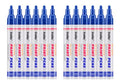 Blue Paint Markers, 12 Pack Oil-Based Waterproof Quick Dry Permanent Paint Pen Set for Rocks Painting, Wood, Fabric, Plastic, Canvas, Glass, Mugs, Metal, Tire, Stone, DIY Craft - color: Blue