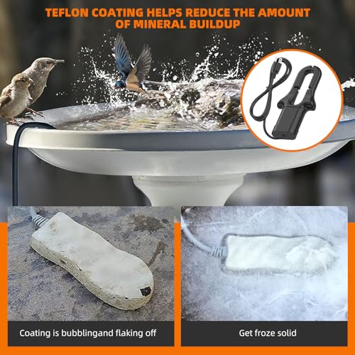 500W All Aluminum Cast Submersible De-Icer, Winter Snow/Ice Melter & Livestock Drinking Water Heater, Suitable for Poultry/Birds/Wildlife, 3M Long Cable for Outdoor Use