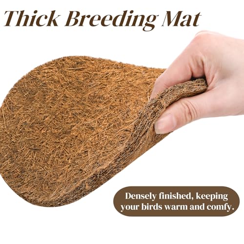 Eorbow 15 Packs Pigeon Nest Pads, Bird Breeding Mat for Chicken, Natural Coconut Fiber Bird Egg Mat, Nesting Bowl Box Pad for Parakeet Chicken, Pigeon Hatching Bedding Accessories