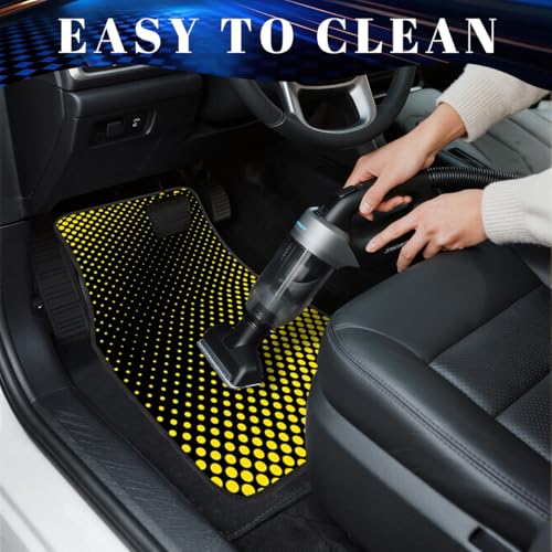 Dot Car Floor Mats Set of 4 Yellow Polka Dot Retro Comic Halftone Automotive Foot Mats Rugs Carpet for Car Non-Slip Auto Car Accessories Universal Fit for Car SUV Truck Van - color: Dot