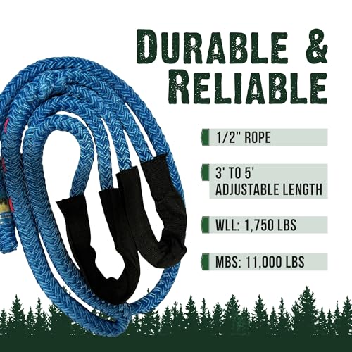 FORESTER Arborist Whoopie Sling - 1/2" x 3-5' Rigging Sling | Adjustable Length | Arborist Equipment | Climbing Sling | Anchor for Port A Wrap
