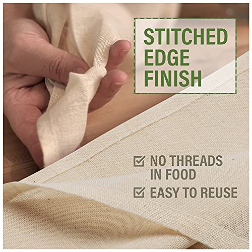 Organic Cheese Cloth, 2 Hemmed 23x23 Squares, Reusable - size: 3.7 sq ft (2 pcs)